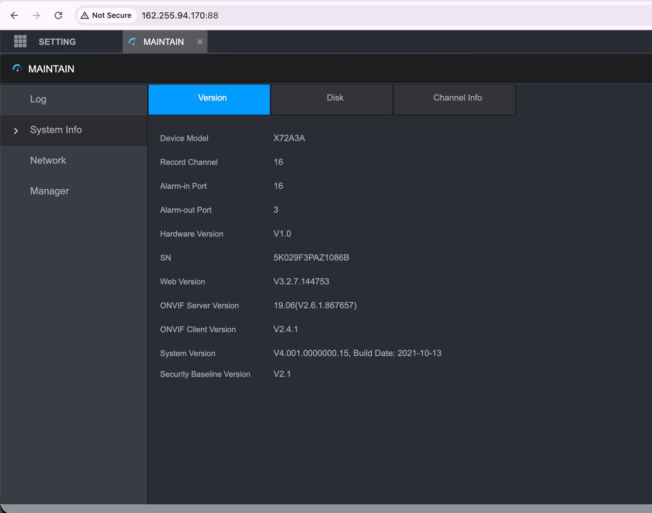 E17 - .31 system info